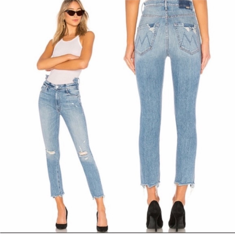 MOTHER SUPERIOR Dazzler Shift Chew Jeans Misbeliever Wash Straight Spring Sz 24